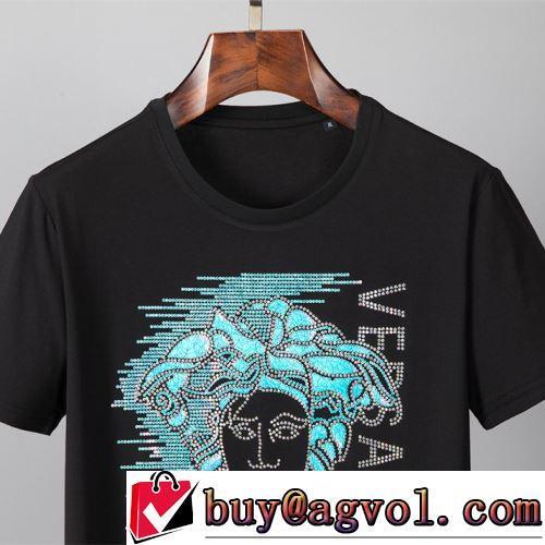 ラウンドネック 半袖Tシャツ 2色可選 2022春夏 オリジナル 実用性に溢れるアイテム ヴェルサーチスーパーコピー