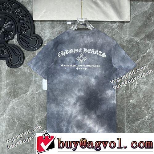 ムダな装飾を排したデザイン 半袖Tシャツ 2022春夏 3色可選 クロムハーツブランド 偽物 通販 快適な着心地