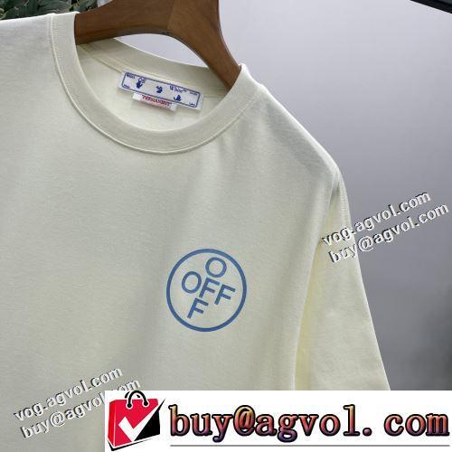 男女兼用 半袖Tシャツ ラックスした雰囲気 カッコいい印象を付ける 大好評♪ 2022春夏 OFF-WHITE オフホワイトコピーブランド