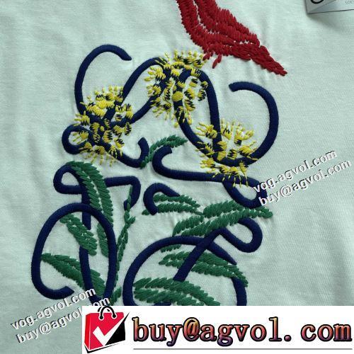 2022春夏 ラウンドネック 半袖Tシャツ 絶対オススメ♡  着回し度抜群 2色可選 お洒落に魅せる ロエベブランドスーパーコピー
