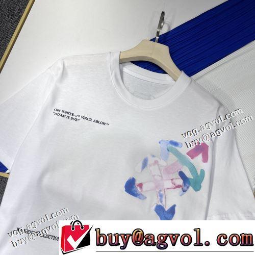 吸汗性に優れ おすすめ/オススメ 2色可選 ラウンドネック 半袖Tシャツ 2022春夏 高品質 OFF-WHITE オフホワイトコピー
