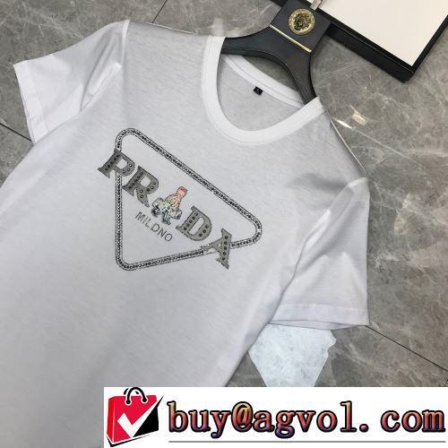 2022春夏 大人のセンスを感じさせる レジャー 収縮性のある 半袖Tシャツ 2色可選 プラダコピーブランド