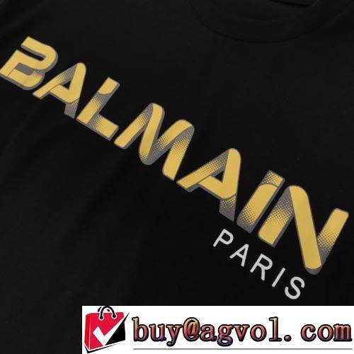 バルマンブランド コピー 2022春夏 人気雑誌掲載 自分らしいスタイリング 半袖Tシャツ 高品質 2色可選