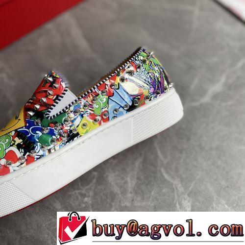 魅力ファッション プリント柄 スリップオン 歩きやすい　疲れない　痛くない CHRISTIAN LOUBOUTINブランドスーパーコピー 2022新作