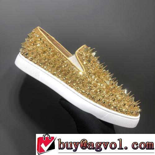 ファッション 人気 ビット付き 2022新作 フラットシューズ 紐なし CHRISTIAN LOUBOUTINスーパーコピー 