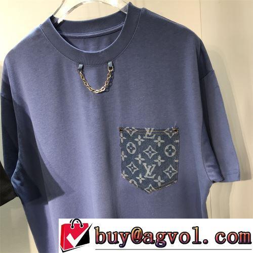 3色可選 大きめサイズ 2022春夏 ラックスした雰囲気 高品質 人気 半袖Tシャツ LOUIS VUITTONコピーブランド