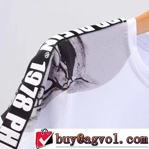 収縮性のある 希少価値大！ 半袖Tシャツ ラックスした雰囲気 2色可選 フィリッププレイン偽物ブランド 2022春夏