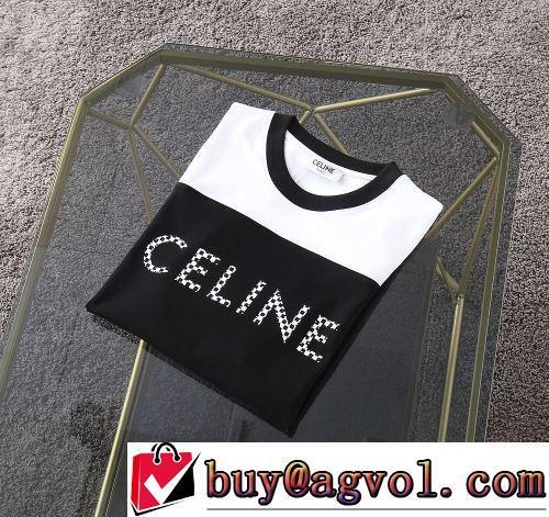 自然な肌触り CELINEコピーブランド 半袖Tシャツ 2022春夏 カッコいい印象を付ける ファッション 人気 2色可選
