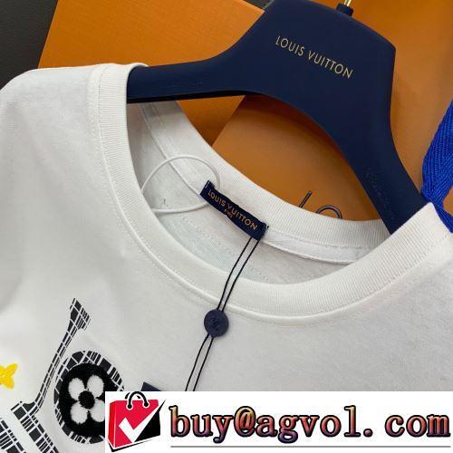 ラウンドネック 2022春夏 2色可選 半袖Tシャツ 落ち着いた感覚 ルイ ヴィトンブランドスーパーコピー 流行に関係なく長年愛用できる