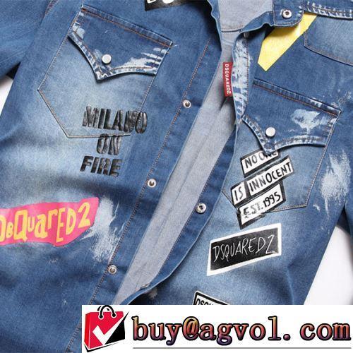 機能性も備えたアイテム 立体的な衿元 デニムジャケット プリント柄 2022新作 DSQUARED2スーパーコピー 激安