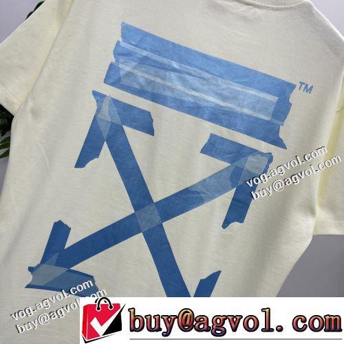 男女兼用 半袖Tシャツ ラックスした雰囲気 カッコいい印象を付ける 大好評♪ 2022春夏 OFF-WHITE オフホワイトコピーブランド