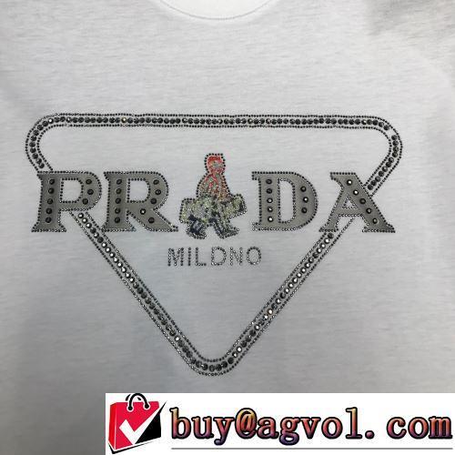 2022春夏 大人のセンスを感じさせる レジャー 収縮性のある 半袖Tシャツ 2色可選 プラダコピーブランド