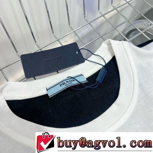 プラダコピーブランド 主役になる存在感 半袖Tシャツ 2022春夏 柔らかい手触り デザイン性の高い