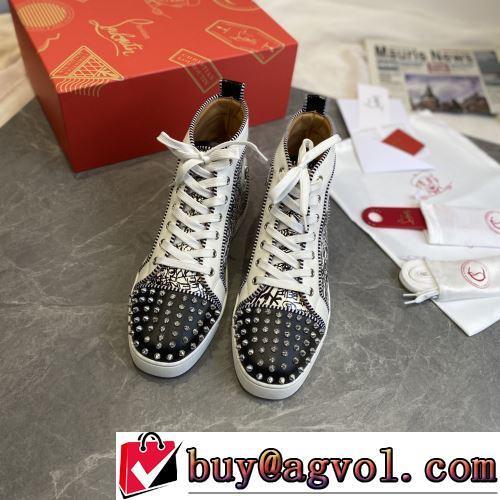 2022新作 コスパ最高のプライス ずっと人気♪ CHRISTIAN LOUBOUTINブランドコピー ハイトップシューズ お洒落に魅せる 高品質