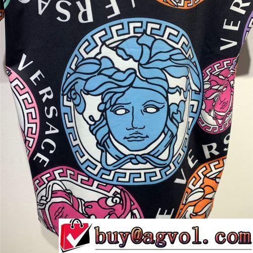 2022新作 半袖Tシャツ VERSACEコピー ファション性の高い 2色可選 大花プリント クールビズ 優しいフィット感
