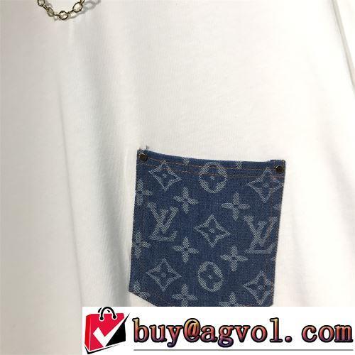 3色可選 大きめサイズ 2022春夏 ラックスした雰囲気 高品質 人気 半袖Tシャツ LOUIS VUITTONコピーブランド