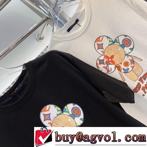 2022春夏 優しいフィット感 半袖Tシャツ 2色可選 体の運動機能を助け ルイ ヴィトンコピー ファッション 人気 レジャー
