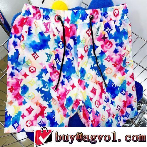 高品質 人気 2022春夏 ポリエステル ショートパンツ プリント ルイ ヴィトン偽物ブランド 絶妙なルーズ感