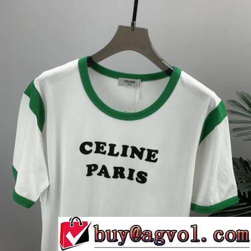 縦には伸びにくい 人気ブランド  デザイン性の高い 2022春夏 セリーヌブランド コピー 半袖Tシャツ 2色可選