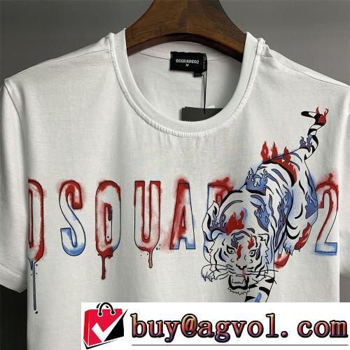 2色可選 プリント 今話題の最新作 半袖Tシャツ 収縮性のある ディースクエアードコピー ブランド 2022春夏 クールビズ