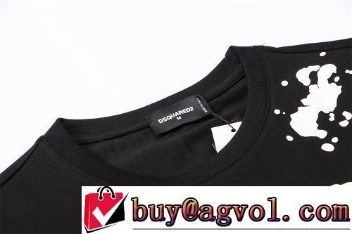 ラウンドネック 2022春夏 半袖Tシャツ 2色可選 カッコいい印象を付ける 海外セレブ愛用 ディースクエアードスーパーコピー