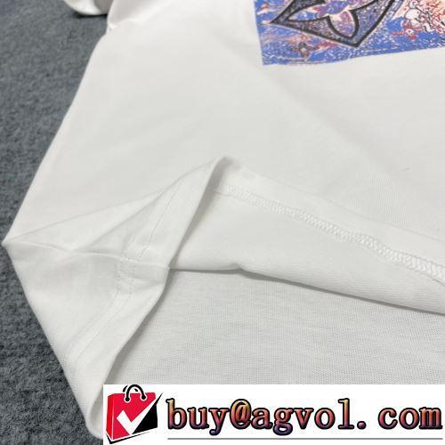 ラックスした雰囲気 半袖Tシャツ 2色可選 高級感を備えている LOUIS VUITTONコピー 2022春夏 プリント 着心地満点