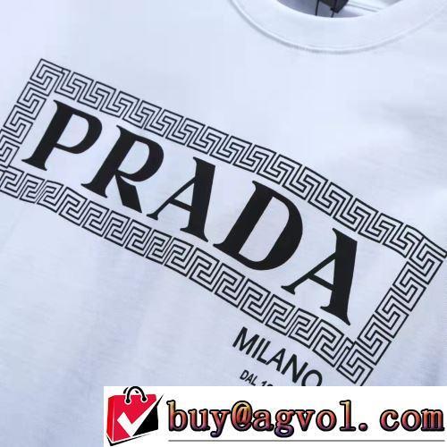2022春夏 ラウンドネック 日本未入荷モデル 半袖Tシャツ 2色可選 PRADAブランド コピー