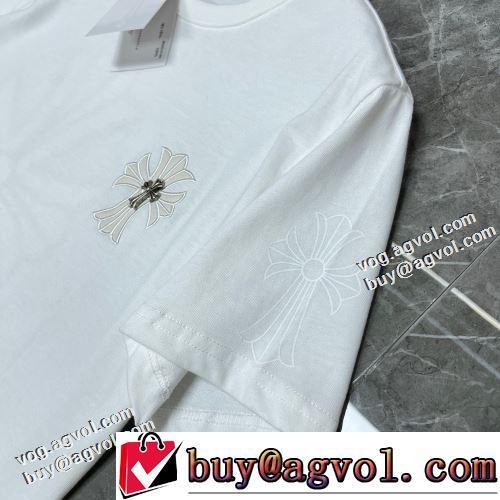2022春夏 半袖Tシャツ ラウンドネック 自然な肌触り 2色可選 大人の個性を クロムハーツブランド 偽物 通販 