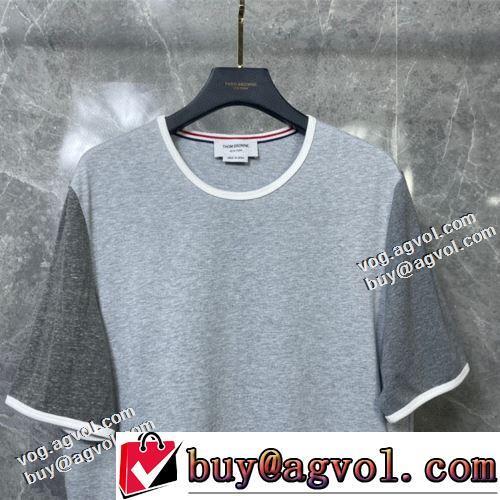ラックスした雰囲気 お洒落な存在感  2022春夏 ラウンドネック 半袖Tシャツ トムブラウンスーパーコピー 肌に馴染みやすい 2色可選