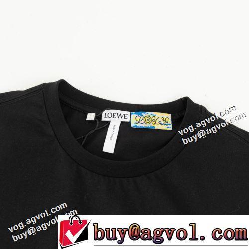 ロエベ偽物ブランド 2色可選 雑誌掲載アイテム 収縮性のある 2022春夏 半袖Tシャツ 肌に馴染みやすい ロエベスーパーコピー