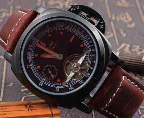 高級感PANERAI パネライ トゥールビヨン 防水機能も付いている3針クロノグラフ 機械式男性用腕時計 