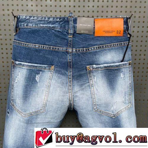 2022春夏 デニムパンツ 生地結構伸びる 人気新品★超特価★ ユーズド加工 ディースクエアードコピーブランド