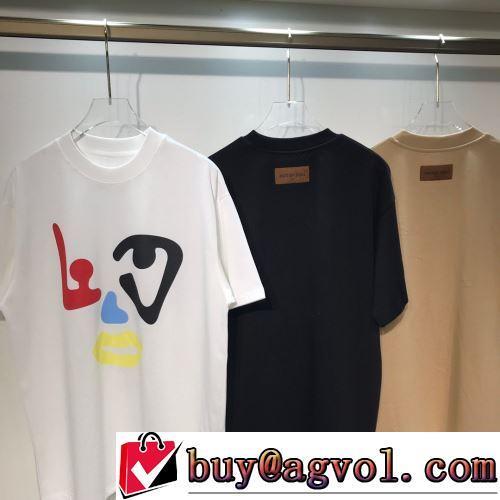 半袖Tシャツ 男女兼用 レジャー 2022新作 お洒落に魅せる LOUIS VUITTONコピー 頑丈な素材 シンプル 3色可選