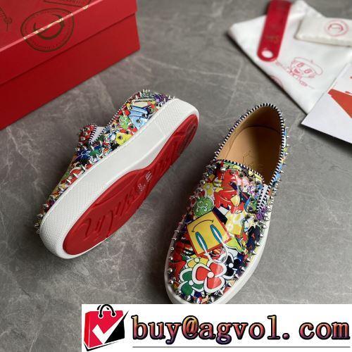 魅力ファッション プリント柄 スリップオン 歩きやすい　疲れない　痛くない CHRISTIAN LOUBOUTINブランドスーパーコピー 2022新作