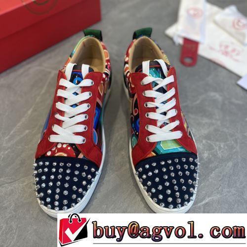 ローヒール CHRISTIAN LOUBOUTINスーパーコピー プリント柄 優しい色合い 2022新作 人気販売中 ファッション 人気