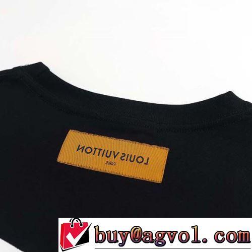 ポップ 2022春夏 ルイ ヴィトンコピー ブランド 半袖Tシャツ プリント 吸汗性に優れ 綿/コットン 2色可選