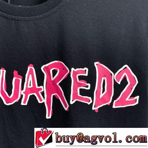 ラウンドネック 縦には伸びにくい 2022春夏 半袖Tシャツ 極上の着心地 DSQUARED2ブランド 偽物 通販 2色可選 レイヤード風