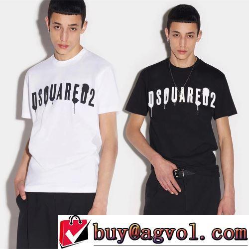 スタイリッシュな印象 ラウンドネック 2色可選 2022春夏 DSQUARED2ブランドコピー 半袖Tシャツ 長く愛用できる