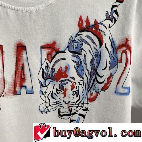 2色可選 プリント 今話題の最新作 半袖Tシャツ 収縮性のある ディースクエアードコピー ブランド 2022春夏 クールビズ