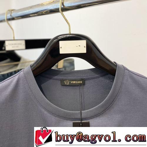 ヴェルサーチブランド 偽物 通販 2022春夏 半袖Tシャツ 4色可選 シンプル 最安値に挑戦 デザイン性の高い