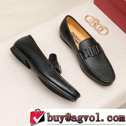 2022新作 希少価値大！革靴 2色可選 FERRAGAMOブランドスーパーコピー 脱ぎ履きしやすい/着脱しやすい