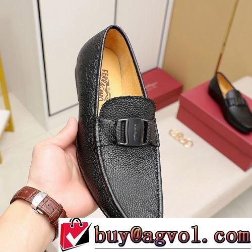 2022新作 希少価値大！革靴 2色可選 FERRAGAMOブランドスーパーコピー 脱ぎ履きしやすい/着脱しやすい