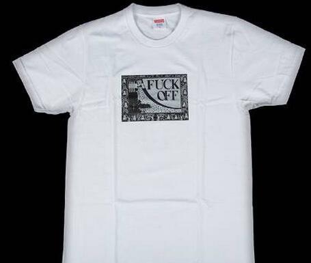  値下げるアイテム　シュプリーム ファックオフ　快適にＴシャツ　ホワイト.