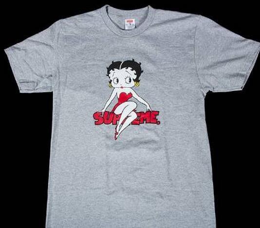 満点　シュプリーム ベティブープ　耐久性に溢れるＴシャツ　グレー.