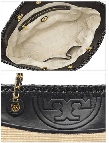 機能も充実★大人美人のきれいめトリーバーチ TORYBURCH FLEMING CROCHET E/W TOTE バッグ 登場！ナチュラル&times;ブラック ストロー&times;レザー