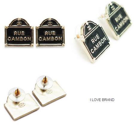 限定特価＆ブランド コピーピアス アクセサリー  RUE CAMBON ブラック　ゴールド