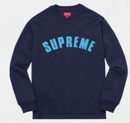 お買い得　シュプリーム アークロゴ　快適にロングスリーブ　ネイビー.