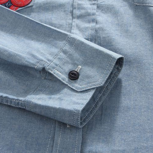  エヴィス コピー男性服デニム長袖シャツ 