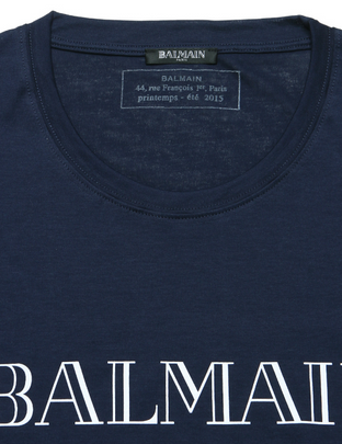 バルマン偽物コットン ロゴプリント 半袖Tシャツ