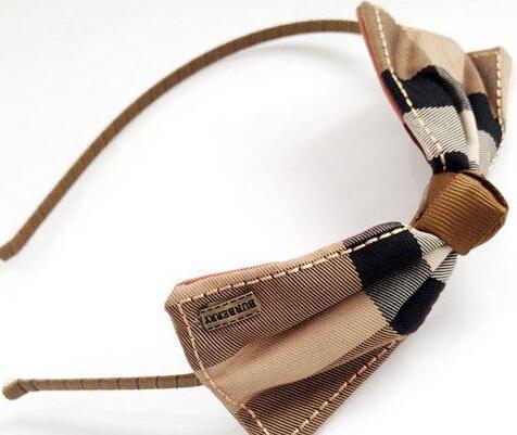 欧米韓流/雑誌 2015BURBERRY バーバリー偽物 チェック蝶結び カチューシャ 髪飾り